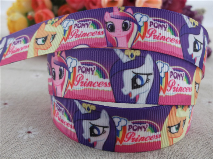 2013 new arrival 7/8'' (22mm) my little pony princess printed grosgrain ribbon cartoon ribbon horse ribbon wholesale 50 yards(China (Mainland))
