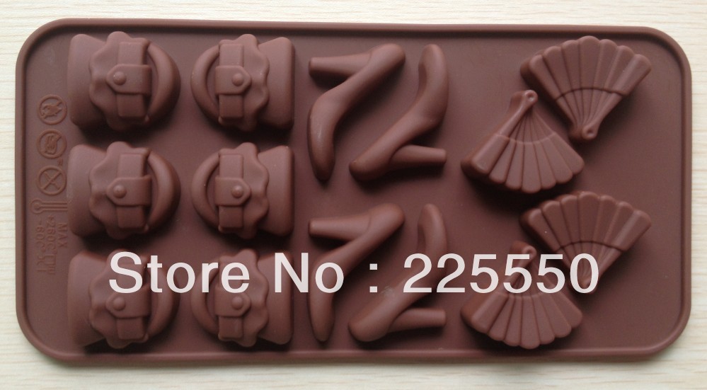 Free shipping Food Grade High-heeled Shoes Shaped Silicone Chocolate Mold /Cake Mold/Cookie Mould(China (Mainland))