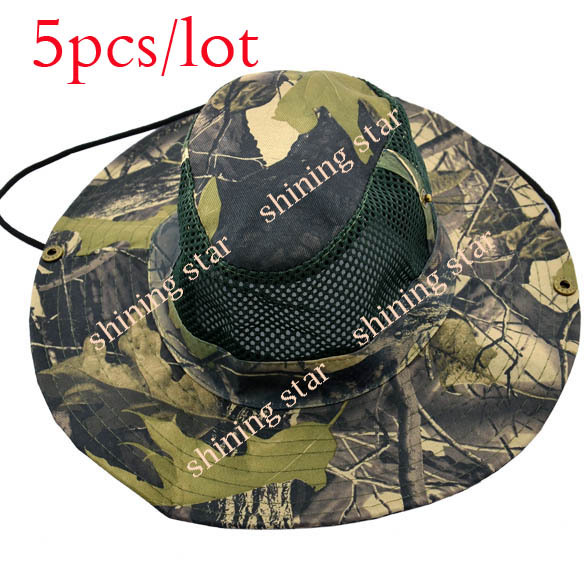 5pcs/lot hot sale Unisex Outdoor Camping hat Maple Leaf Army Jungle Camouflage Cap Prevented Bask Fishing Sun Hat S13879(China (Mainland))
