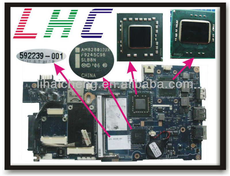 100% tested! Intel integrated 592239-001 laptop motherboard for HP 5310M laptop(China (Mainland))