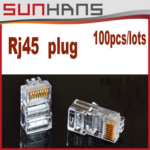 Direct Marketing 100 pieces RJ-45 8P8C CAT5 RJ45 Modular Plug Network Connector Free shipping(China (Mainland))