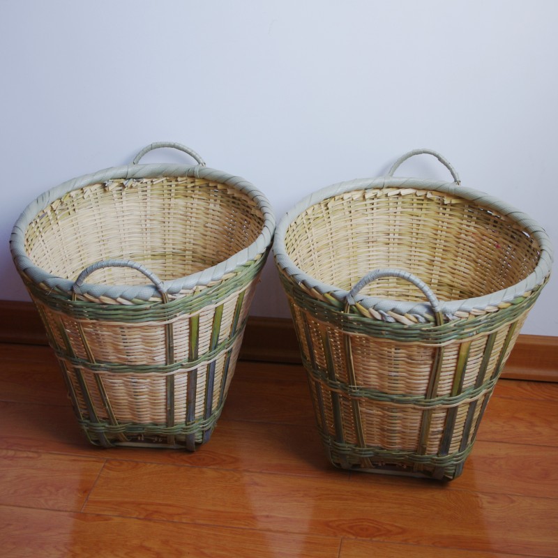 Handmade bamboo knitted big zhukuang basket dirty clothes storage basket crafts wicker basket(China (Mainland))