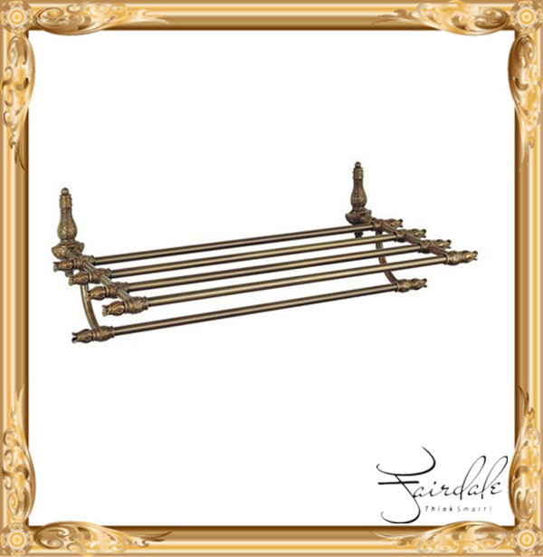 Forged Solid Brass Antique Brass royalty Villa Luxurious bath towel shelf set(China (Mainland))