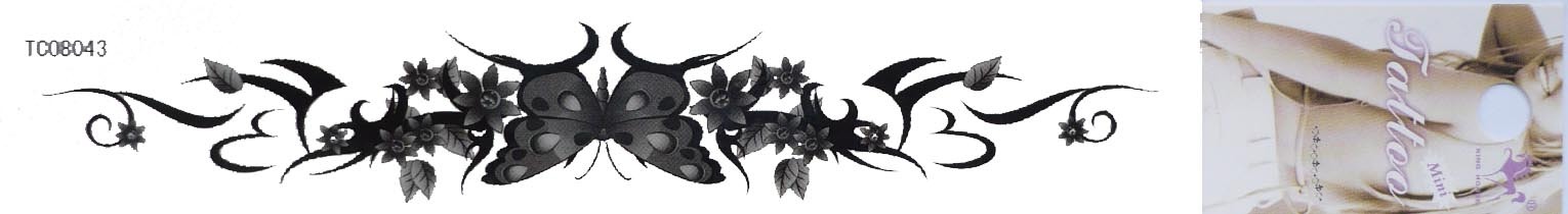 Tc08043 butterfly slitless tattoo stickers waterproof female(China (Mainland))