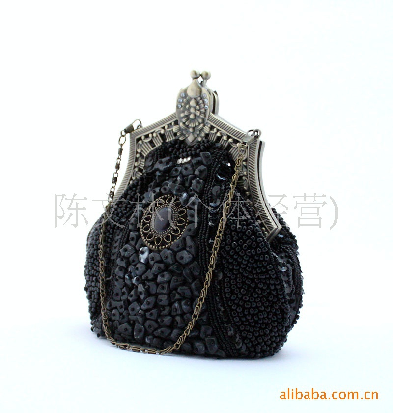 2013 New Chinese Women's Sequin Beaded Handbag Clutch Purse Makeup Bag Wedding Evening Bag 03321-E(China (Mainland))