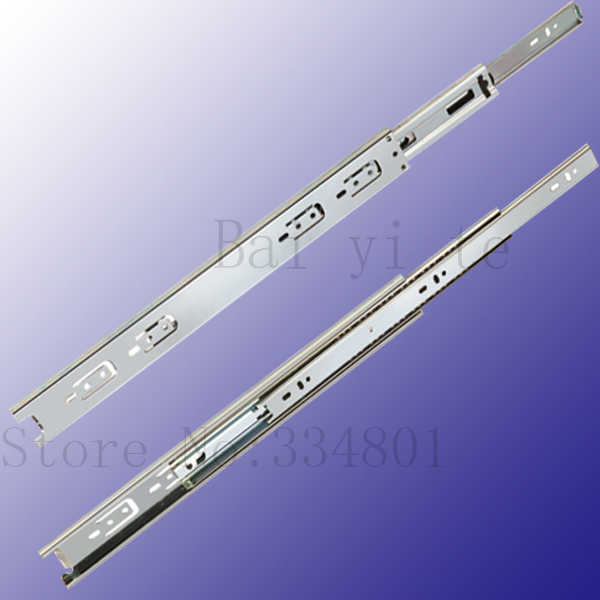 3 fold 45mm 12inch Kitchen cabinet ball bearing drawer slide telescopic channel(China (Mainland))