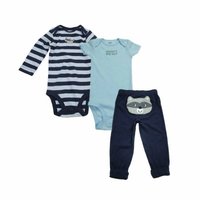 baby boy romper + pant 3 piece set