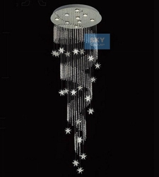 NEW free shipping H180cm Modern Spiral Star LED Crystal Ceiling Light Pendant Lamp RainDrop Chandelier(China (Mainland))