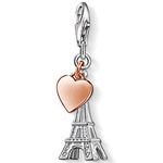 Ftime Jewelry, Plating rose gold heart and the Eiffel Tower pendant charms (2.1x0.8cm) fit bracelets TS-M002(China (Mainland))