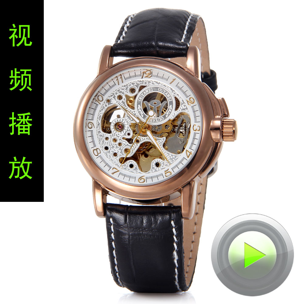Watch waterproof sheet fashion watch male table double faced cutout fully-automatic mechanical watch(China (Mainland))