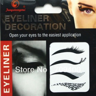 Free shipping temperary eye liner tattoo sticker 26 packs per lot item EY 03(China (Mainland))