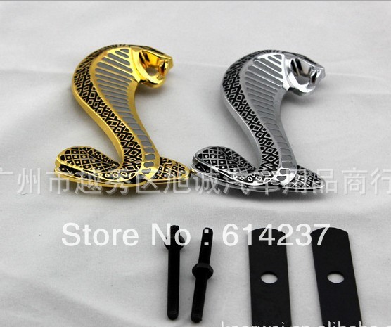 Free shipping!!! 1pcs Cobra Snake Front Grille emblem AUTO hood racing Grills badge for ford VW benz bmw peugeot(China (Mainland))