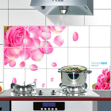 Home decoration wall stickers kitchen tile oil transparent aluminum foil high temperature resistant 8(China (Mainland))
