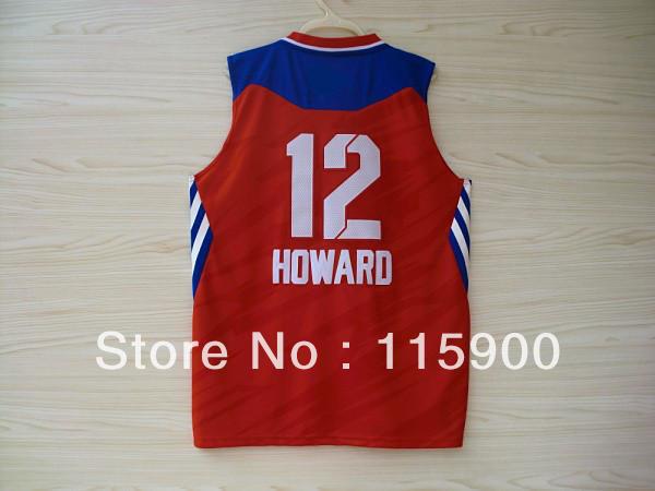 Hot!free shipping wholeslae 2013 all star WEST #12 Dwight Howard red NEW MATERIAL stitched game basketball jerseys!(China (Mainland))