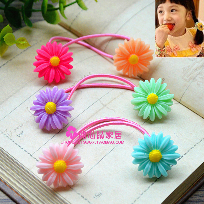 min order 1pcs [Free shipping] Little daisy baby child hair accessory hair accessory hair rope headband tousheng rubber band(China (Mainland))