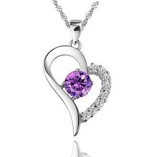 Eternal heart zircon diamond pendant necklace sparkling 3a zirconium diamond necklace pendant(China (Mainland))