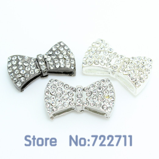 silver gunmetal tone bow tie butterfly knot charm connector pendant 28x17x6mm(China (Mainland))