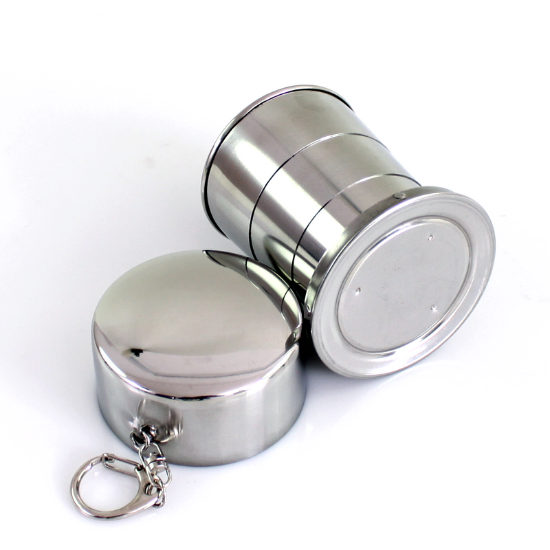 Eslpodcast 304 axeman stainless steel outdoor portable retractable cup folding cup(China (Mainland))