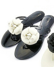 2013 new arrival flower brand summer sandals,black and white flip flops womens shoes free shipping S00874(China (Mainland))