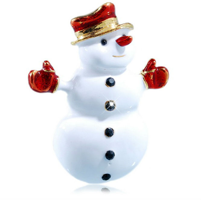 Fashion Women crystal Christmas Jewelry Enamel Snowman Pin Brooch Rhinestone Gold Plated Brooch Christmas Costumes Party(China (Mainland))