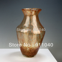 China Decorative Transparent Amber Glass Vase