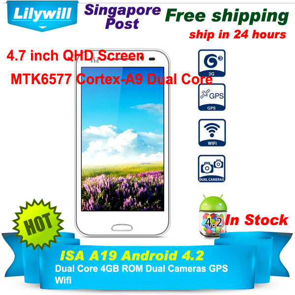 SG POST ISA A19 Android 4.2 3G Smart Phone with 4.7 inch QHD Screen Dual Core 4GB ROM Dual Cameras GPS (White)(China (Mainland))