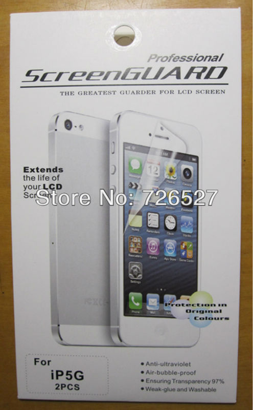 High Quality Clear Screen Protector Front+Back For iPhone 5 5G Full Body LCD Guard Flim with Retail Package Free Shipping 2pcs(China (Mainland))