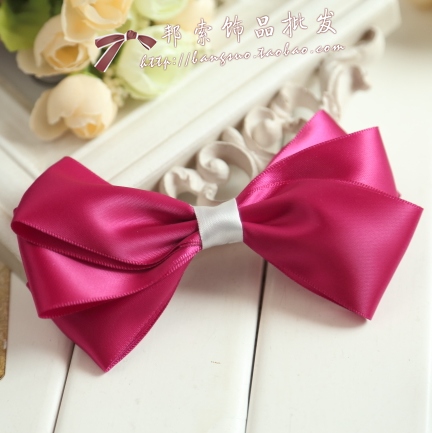 Summer handmade hair accessory Wine red bow hairpin headband hair pin british style accessories a138(China (Mainland))