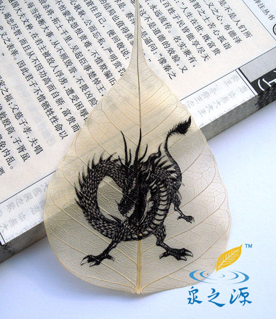 free shipping Lucky gift multifunctional - bodhi leaf vein painting cool - - 12 zodiac lucky business gift Specialty Gifts(China (Mainland))
