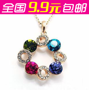 Accessories full rhinestone lucky ball crystal chain short necklace Women(China (Mainland))