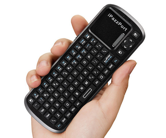 Newest iPazzPort PC Remote KP-810-19 With Mini Wireless Keyboard 2.4 G +touchpad+LED fly air mouse~free shipping(China (Mainland))