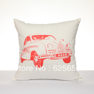 Cotton soft pillows, cushions, manual printing car on the pillowcase, special new, cartoon car(China (Mainland))
