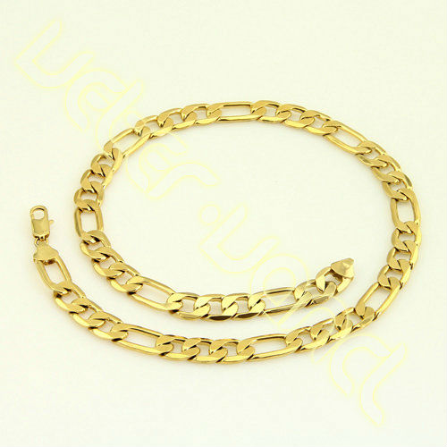 Wholesale&Retail New Arrival Fashion Jewelry Men's Boy's 10mm 50.8cm 18K Gold Filled Neckalce Huge Figaro Chain HX63(China (Mainland))