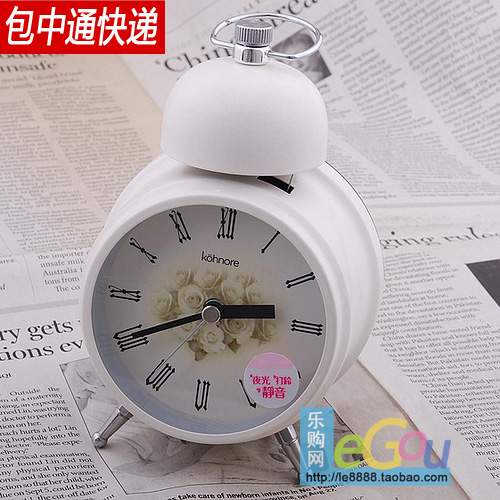 Fashion vintage mute alarm clock luminous alarm clock bell alarm clock fashion mute alarm clock(China (Mainland))