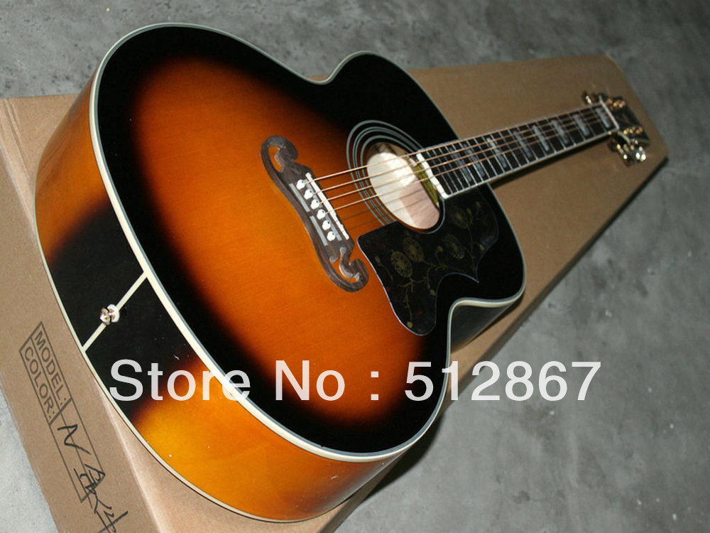 SJ200 Acoustic Guitar Sunburst with Fishman Pickups Acoustic Electric Guitar free shipping(China (Mainland))