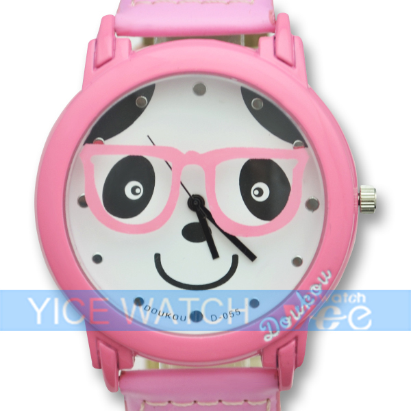 Free shipping Doukou cartoon panda strap watch gift watch/baby and girls women watches/four color to chose(China (Mainland))