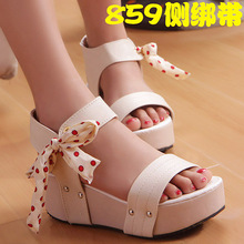 New Arrival Girls Open Toe Platform Sandals Fashion  Big Bow Ankle Strap Sandals Rome Shoes,Free Shipping,LX 004