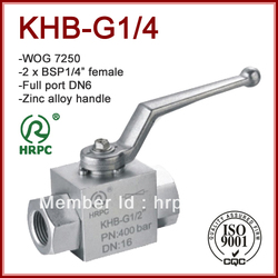 HRPC hydraulic 2 way full port dn6 female thread 1/4 inch high pressure ball valves 7250psi(China (Mainland))