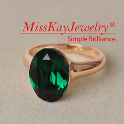 Exclusive! Celebrity Angelina Jolie Inspired Intensely Cut Oval Emerald Green Austrian Crystal Ring FREE SHIPPING(China (Mainland))
