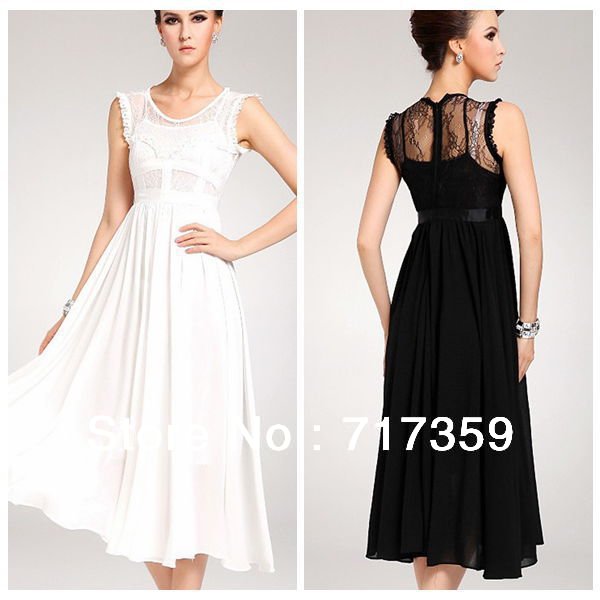 ... Dresses-Women-s-Summer-Cocktail-Elegant-Sleeveless-Dress-White-Black