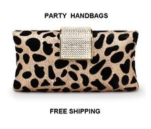 Leopard print day clutch bag 2013 diamond evening bag fashion female clutch bag evening dress women’s handbag