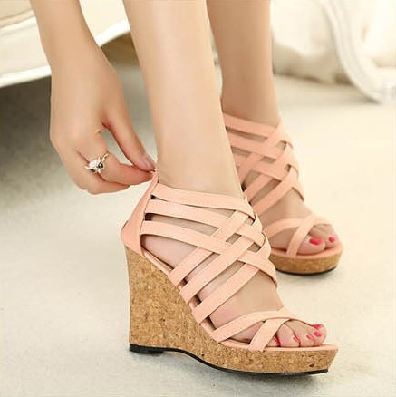 ... open toe wedges high heel platform shoes female heels studded sandals