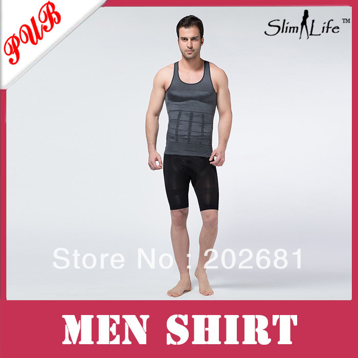 Slim vest Mens Slimming lift Shirt Weight Shaping Bodysuit Beer Belly Body Shaping Garment 120pcs Free shipping(China (Mainland))