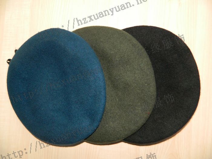 Black beret pure fur hat blue cap care acu asu beret(China (Mainland))