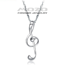 Free Shipping Wholesale 2013 New Western Fashion Note women’s 18K white gold plated chain Pendant Necklace for women Gift DX049
