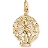 Free shipping 100pcs a lot gold plating 3 dimensional ferriss wheel charm(China (Mainland))