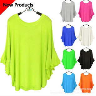 New arrival women's 2013 women's mm smallerone batwing sleeve plus size plus size t-shirt paragraph t-shirt(China (Mainland))