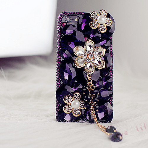 2014 New Arrival Luxury Elegant Flower Full of Big Crystals Case for Iphone 4 4s 5