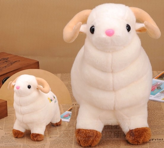 Free shipping 35cm special cute sweet chaste goat sheep plush animal doll cushion hold pillow stuffed toy birthday gift 1 pc(China (Mainland))