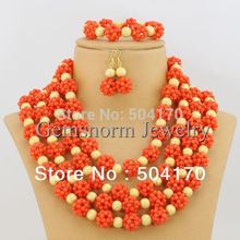 Amazing Handmade Pink Coral Balls Jewelry Set Romantic Bridal Coral Jewelry Set DHL Free Shipping CNR148